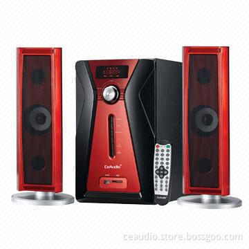 2.1-channel Computer Speakers with USB, SD Card Reader and FM Radio, Output Power of 110W